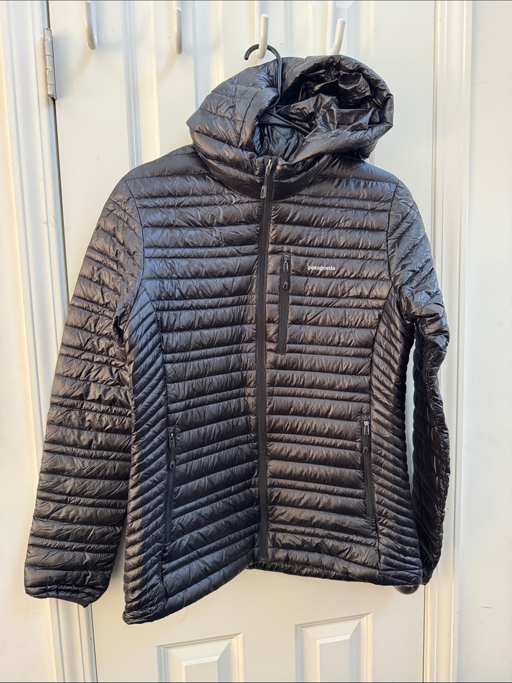 Patagonia Black Quilted Hooded Down Puffer Jacket